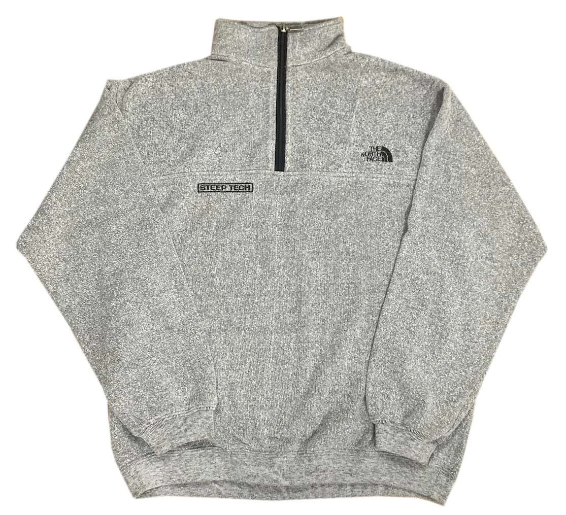 Vintage The North Face Steep Tech Heather Grey / Black 1/4 Zip